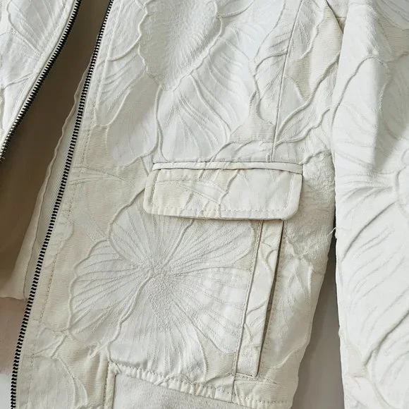 Banana Republic Cream Floral Bomber Jacket - Picture 4 of 7